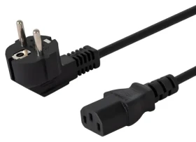 SAVIO CL-98 černá / Napájecí kabel / Schuko - IEC C13 / 1,8 m / lomený konektor 90° (CL-98)