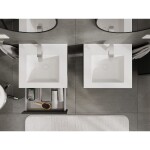 MEXEN/S - Rivel koupelnová skříňka 50 cm s umyvadlem Otis, 1 šuplík, reliéf , grafit mat/bílá mat 91A20-05023-1-BF66-W18M01