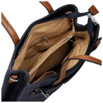 Trendy dámská koženková kabelka na rameno Remiga, tmavě modrá