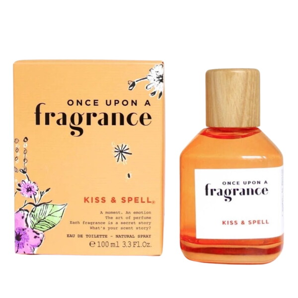 Once upon a fragrance Dámská parfémovaná voda Kiss and Spell 100 ml, oranžová barva, sklo