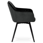 Jídelní židle, černá, sametová látka, DCH-425 BK4