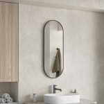 Erga Oval, oválné zrcadlo 35x90cm, černý rám, ERG-V01-OVAL-3590-BK