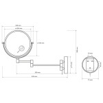 SAPHO - X-ROUND kosmetické zrcátko závěsné, Ø 200, oboustranné, chrom XR006