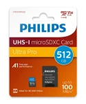 Philips microSDXC 512 GB + adaptér / Paměťová karta / Class 10 / UHS-I U3 / V30 / čtení 100 MB/s (FM51MP65B/00)