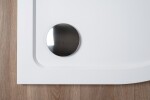 THOR Sprchová vanička litého mramoru, čtvrtkruh, R550 90x90x3 levý odpad