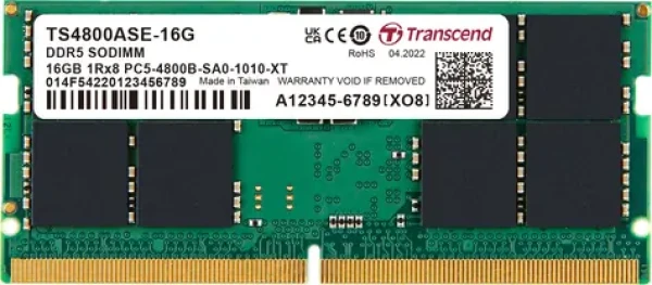 Transcend JetRam 16GB (1x16GB) 5600MHz / SODIMM / DDR5 / CL46 / 1.1V / 1Rx8 (JM5600ASE-16G)