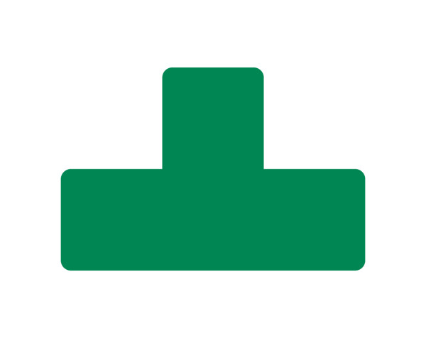 Djois podlahové samolepicí značení - tvar T, 15 x 5 cm, zelené, 10 ks