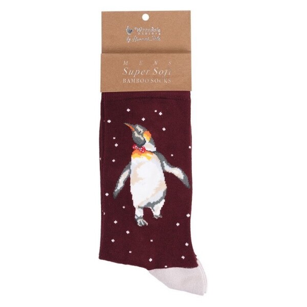 Pánské ponožky Wrendale Designs Christmas King - Tučňák, vánoční
