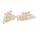 Stříbrné náušnice Swarovski Elements Daira Gold, Bílá/čirá