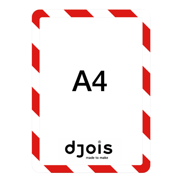 Djois bezpečnostní samolepicí rámeček - Magneto, A4, červeno-bílý, 2 ks