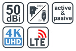 EVOLVEO Xany 1 LTE 230/5V, 50dBi aktivní pokojová anténa DVB-T/T2, LTE filtr