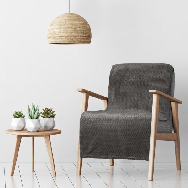 Grafitově šedá deka na židli Šířka: 170 cm | Délka: 210 cm Šířka: 170 cm | Délka: 210 cm