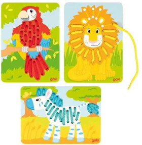 Provlékací obrázky Papoušek, lev zebra