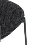 Židle jídelní, šedá látka, černé kovové nohy.