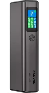 CANYON CNS-CPB230DG šedá / Powerbanka / 20000mAh / PD 130W / 2x USB-C / 1x USB-A (CNS-CPB230DG)