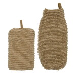 Meraki Sada na mytí a masáž těla Jute Nature, přírodní barva, textil
