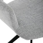 Židle jídelní, šedá látka, 360° vratný mechanismus, černý kov