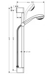 HANSGROHE - Crometta 85 Set sprchové hlavice, tyče a hadice, Green 6 l/min, chrom 27652000