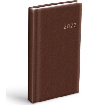 Diář 2027 D802 PVC tmavě hnědý 90x170mm