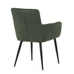 Židle jídelní, zelená látka, černý kov