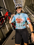 Cyklodres CYCOLOGY Tiger Lily, aqua, woman, krátký rukáv (Motiv Tiger Lily, velikost S)