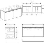 GEBERIT - Acanto Skříňka pod dvojumyvadlo 120 cm, černá 500.613.16.1