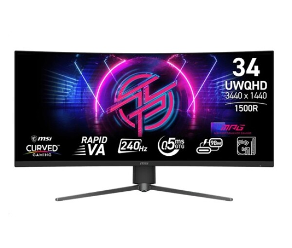 MSI LCD MPG 346CQRF X24, 34", VA, 3440x1440, 240Hz, 0.5ms, HDMI, DP, USB, VESA, Audio, Black EDF_2666465
