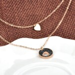 Náhrdelník Petra Gold Black - chirurgická ocel, srdíčko, Zlatá 40 cm + 5 cm (prodloužení)