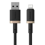 Baseus Dura (P10377801U01-00) Rychlonabíjecí kabel USB-A/Lightning 2.4A 1m černo-zlatá (P10377801U01-00)