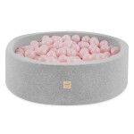 PLUSH NEST PLUSH NEST Suchý bazén kulatý Bavlna (kolekce Smart) Ø 90 × 30 cm, světle šedý