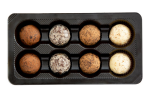 Výběr čokoládových truffles leather box s mašlí 100g