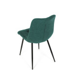 Židle jídelní, zelená látka, černý kov