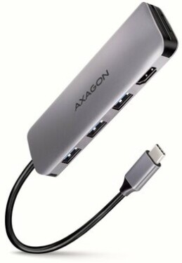 AXAGON HMC-HCR3A 5-in-1 Hub / USB 3.2 Gen 1 hub. / HDMI / USB-C 20 cm / SD microSD / kovový plášť (HMC-HCR3A)