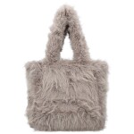 Stylová dámská plyšová kabelka do ruky Arianda, světle šedá