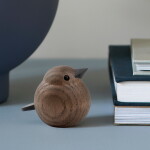 Novoform Dřevěný ptáček Mini Sparrow Smoke Stained Oak, hnědá barva, dřevo