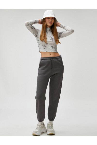 Koton Jogger Pants with Elastic Waist, Lace-up Pocket Detailed.