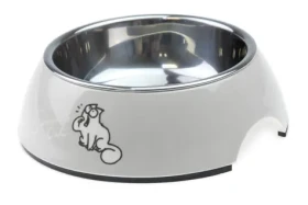 Karlie Simon's Cat Miska pro kočky světle šedá 14X14X4,5 CM 160 ML