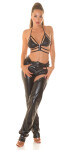 Sexy Koucla Wetlook Crop Top Festival Rave Style barva black velikost Einheitsgroesse