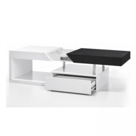 Konferenční stolek MELIDA bílý lesk/černá
