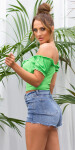 Sexy top Koucla Off-Shoulder crop top green Einheitsgroesse