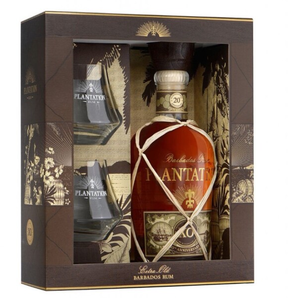 Plantation 20th Anniversary XO 40% 0,7 l (dárkové balení 2 sklenice)