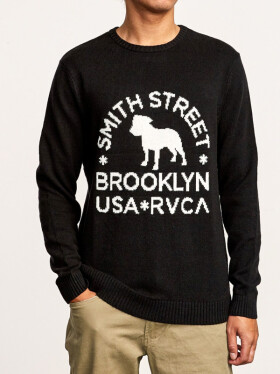 RVCA SMITH STREET black pánský svetr přes hlavu - M