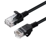 MicroConnect CAT6a U/UTP SLIM 0.5m černá / LSZH (V-UTP6A005S-SLIM)