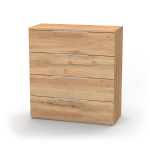 Nábytek Mikulík Komoda VARIO 4 - šedé úchytky ROZMĚR: (š/v/hl.) 70 x 86,5 x 40,5 cm