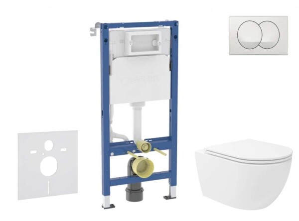 GEBERIT - Duofix Set předstěnové instalace, klozetu Oudee Vortex a sedátka softclose, tlačítko Delta, bílá SANI11CA3191B