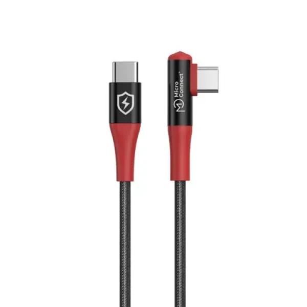 MicroConnect Safe Charge Angled USB-C / Lomený nabíjecí kabel / USB-C - USB-C (MC-ANGCUSBC-SC-240W)