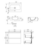 CERSANIT - SET B814 MODUO SLIM 60 ANTRACIT DSM (skříňka+umyvadlo) S801-469-DSM