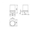 KLUDI - Vela C Dávkovač mýdla s držákem, sklo/broušený Gunmetal 31976N2