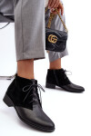 Modní Dámské Šněrovací Botky Černé Kefora 36