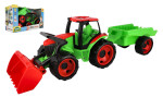 Traktor se lžící Giga Trucks s vlekem plast 62cm v krabici 72x40x28cm